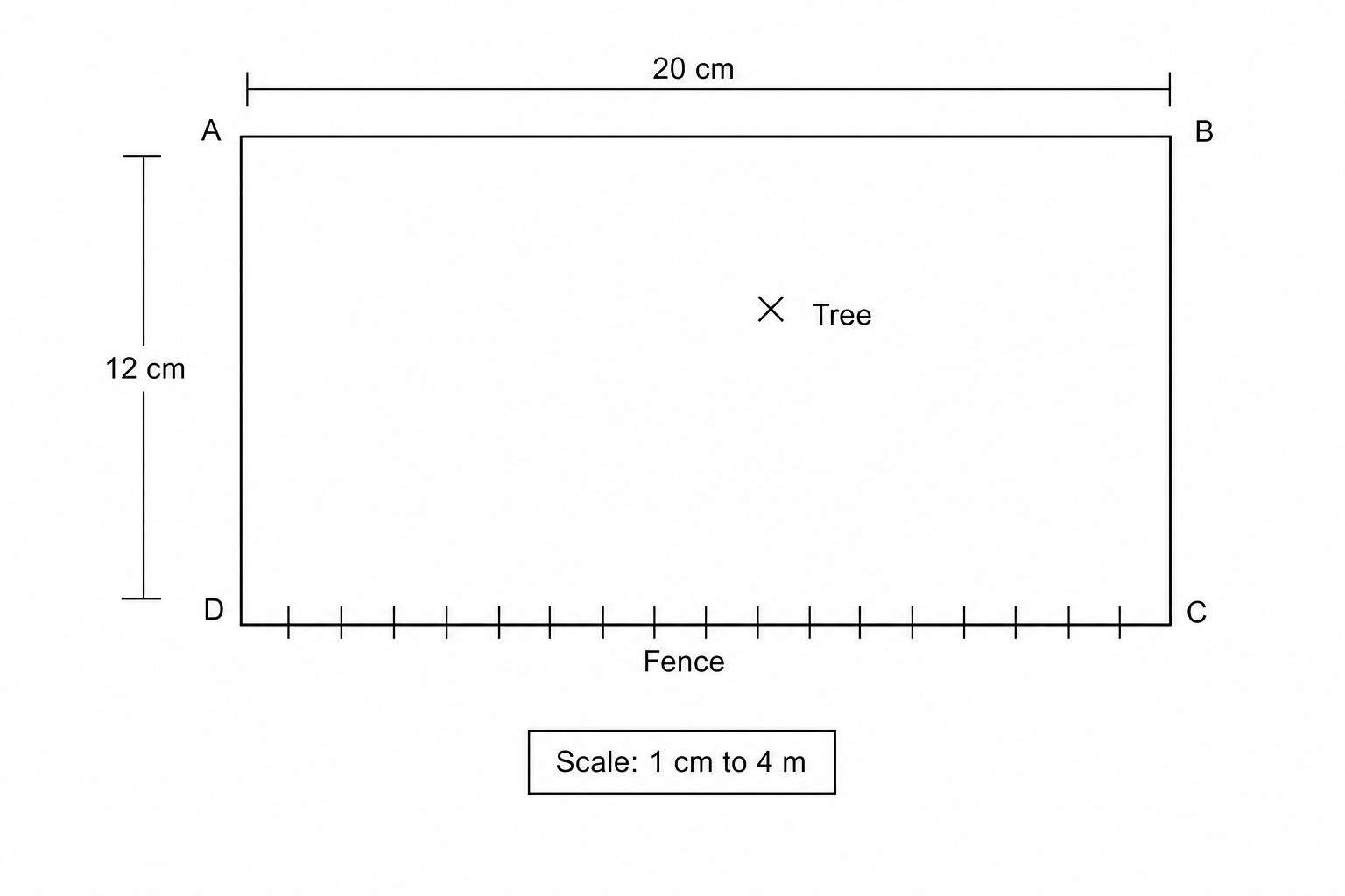 A scale drawing of a park.