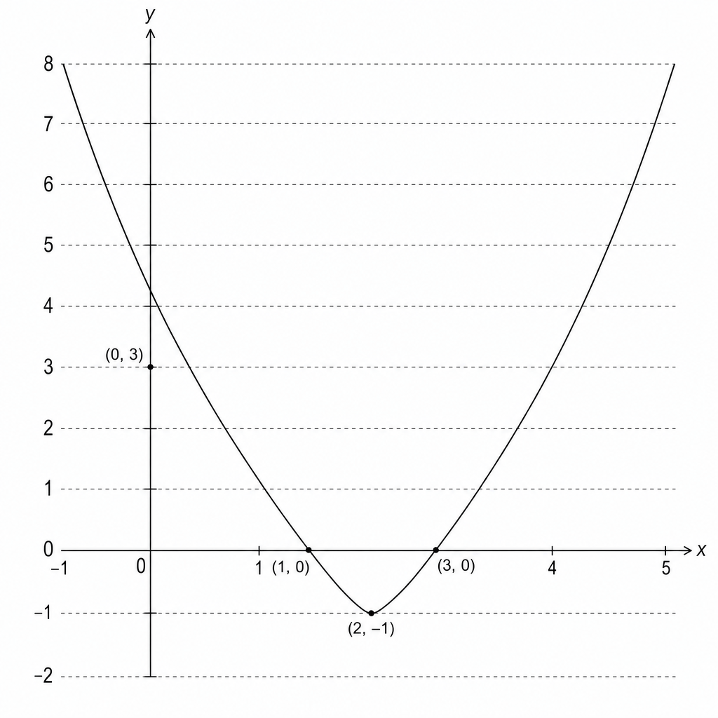 Graph of the parabola y = x^2 - 4x + 3