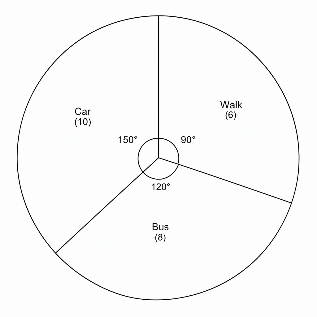 A large circle for drawing a pie chart.