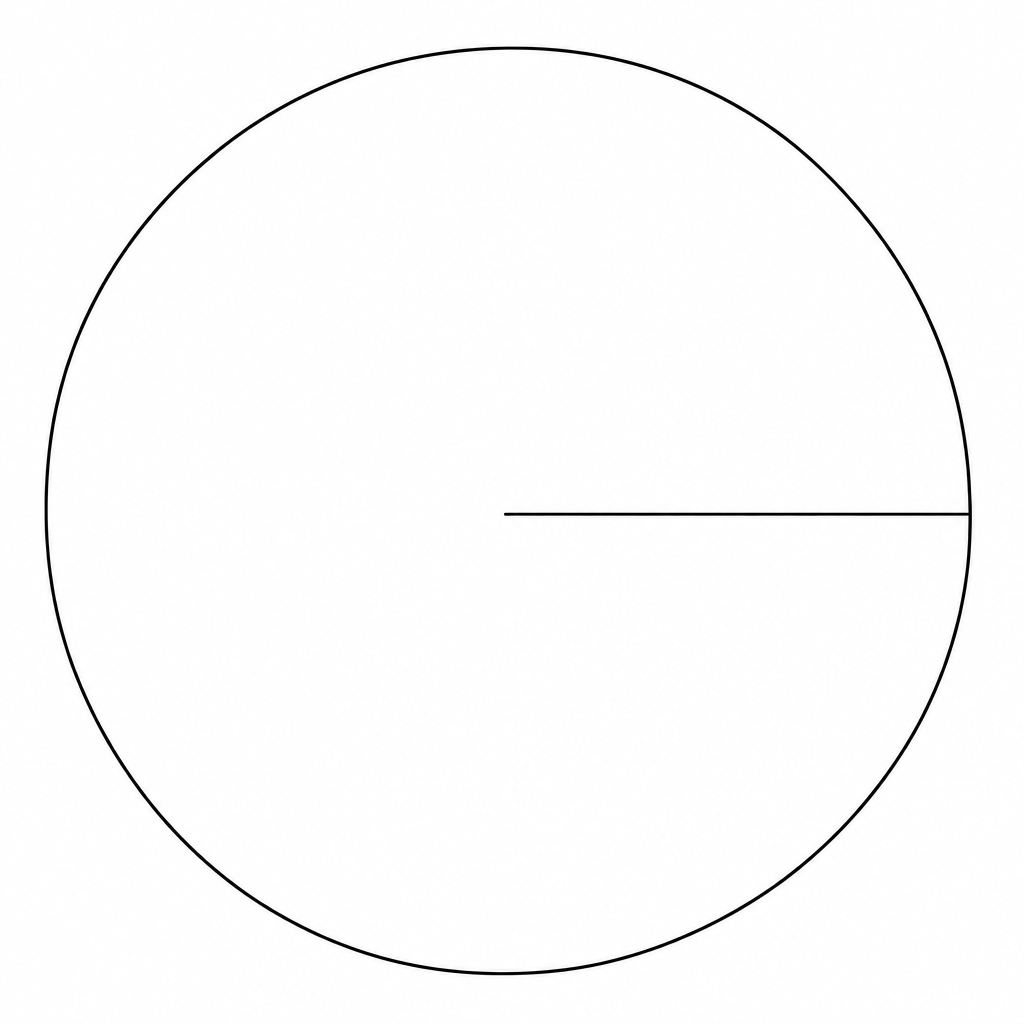 A large circle with a horizontal line.