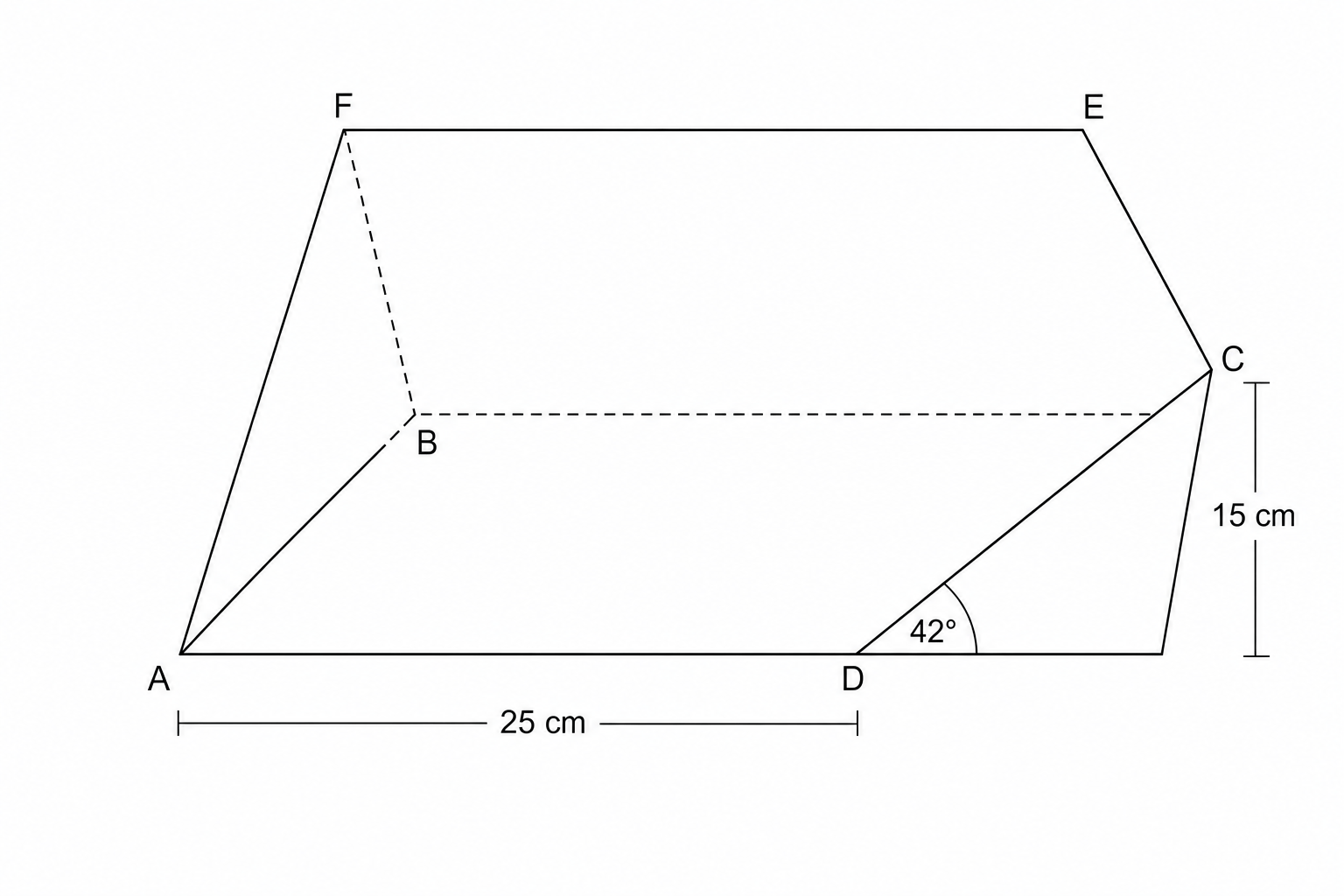 Diagram of a triangular prism.