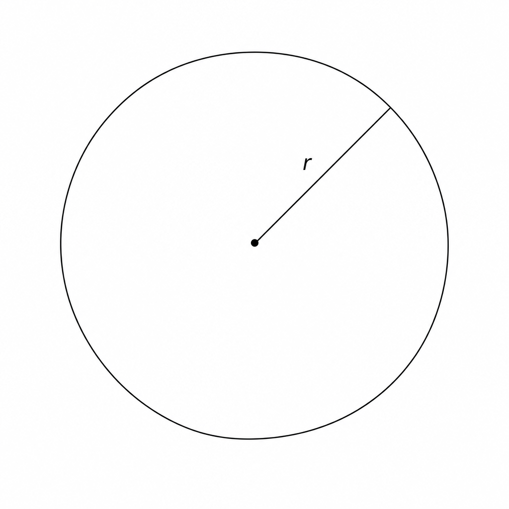 Diagram of a sphere with radius r.