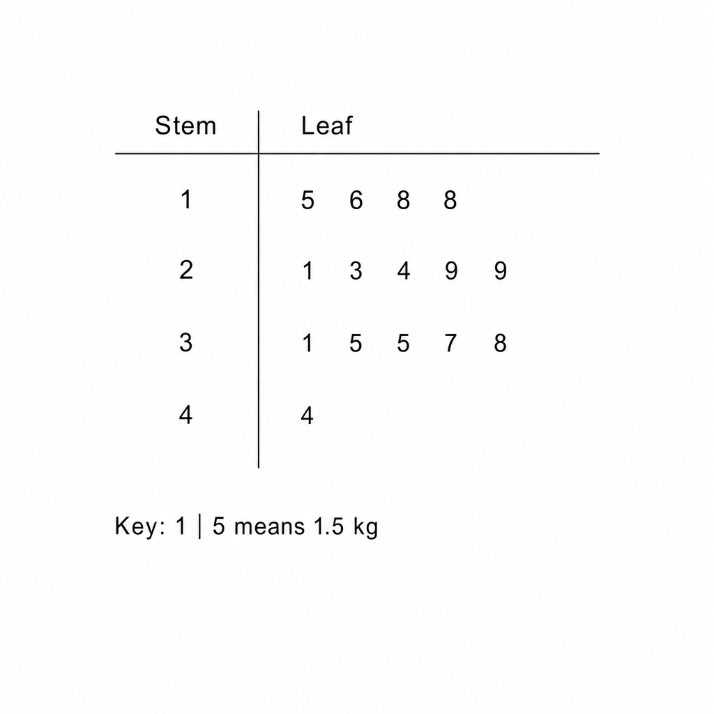A blank stem and leaf diagram template