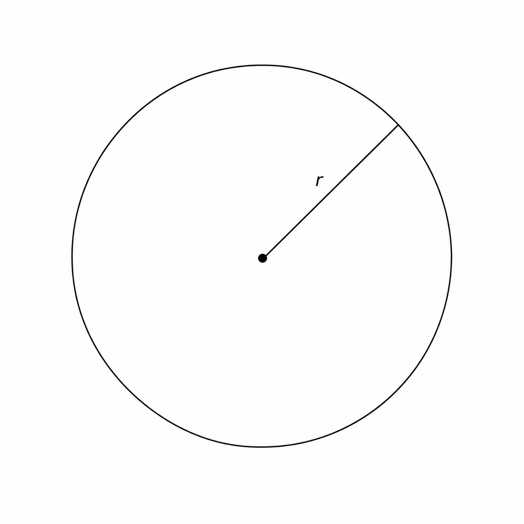 Diagram of a sphere with radius r.