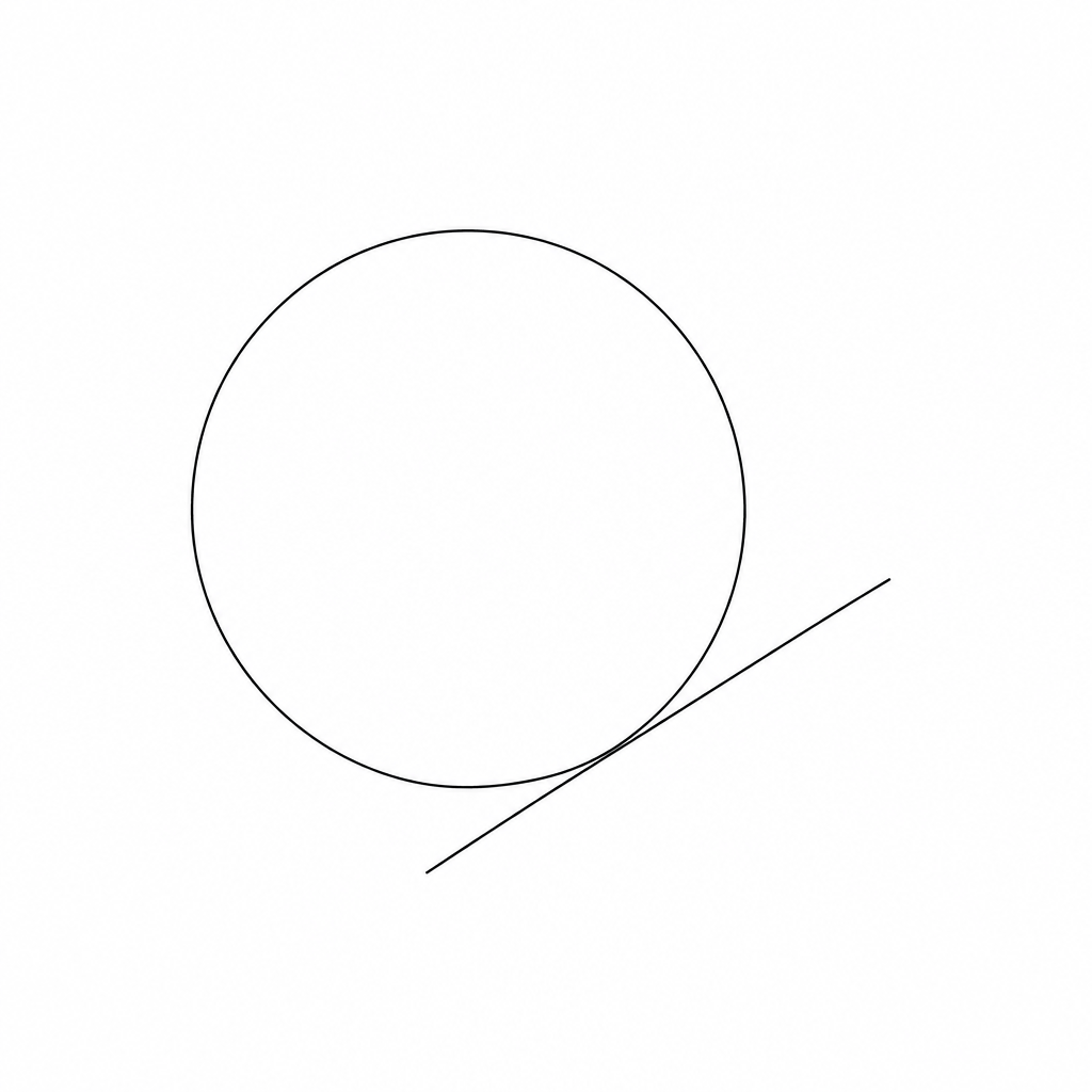 A circle with a tangent line.