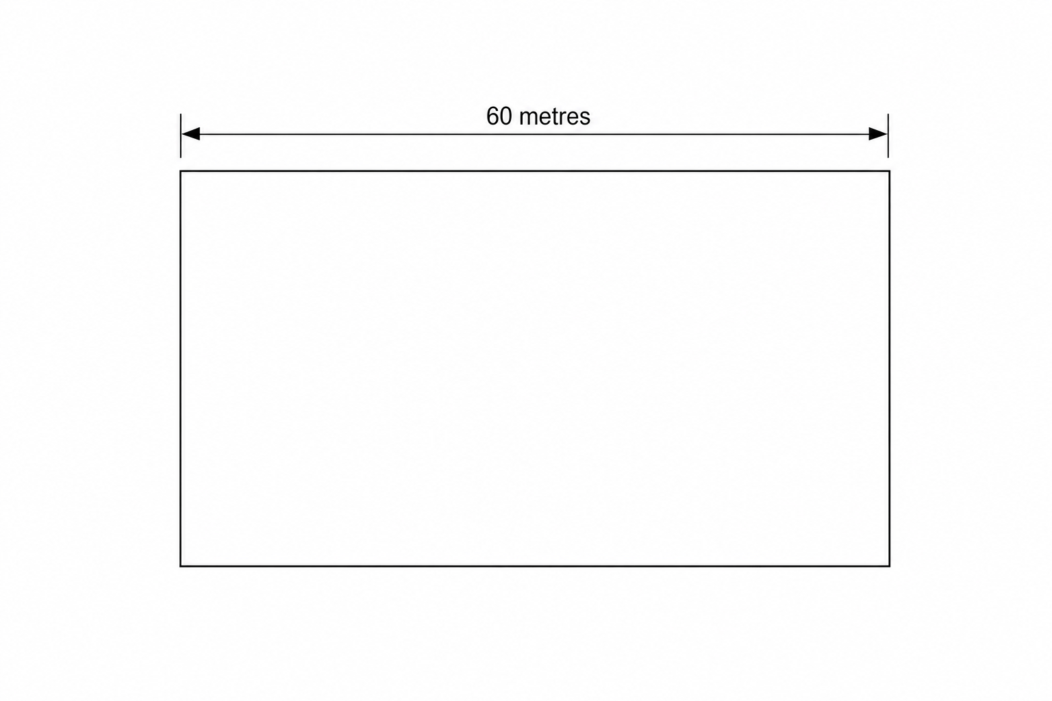 A scale drawing of a rectangular playground.