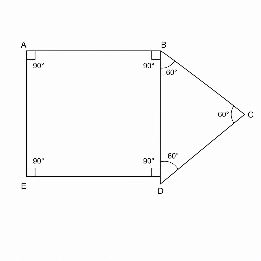 Square and equilateral triangle sharing a side.