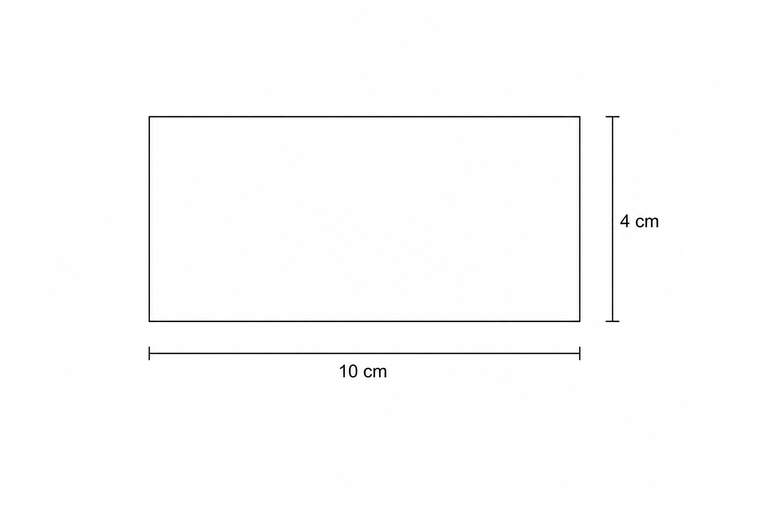 A rectangle with side lengths 10 cm and 4 cm.