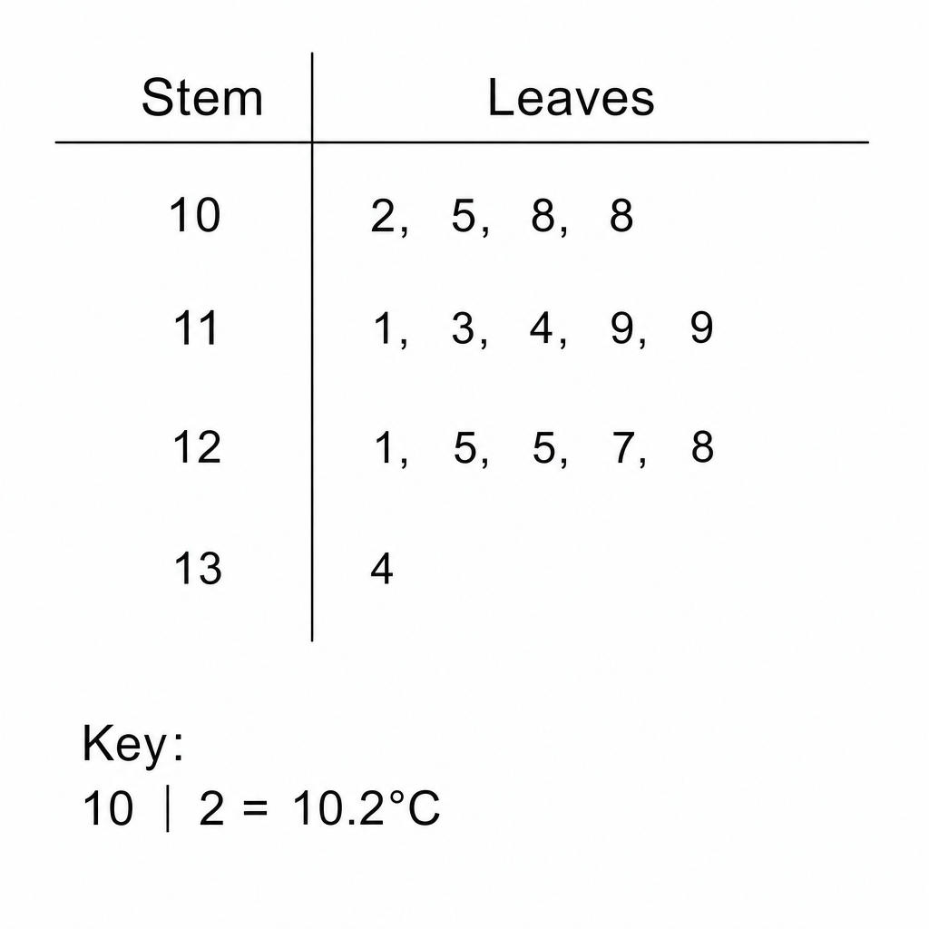 A blank stem and leaf diagram template