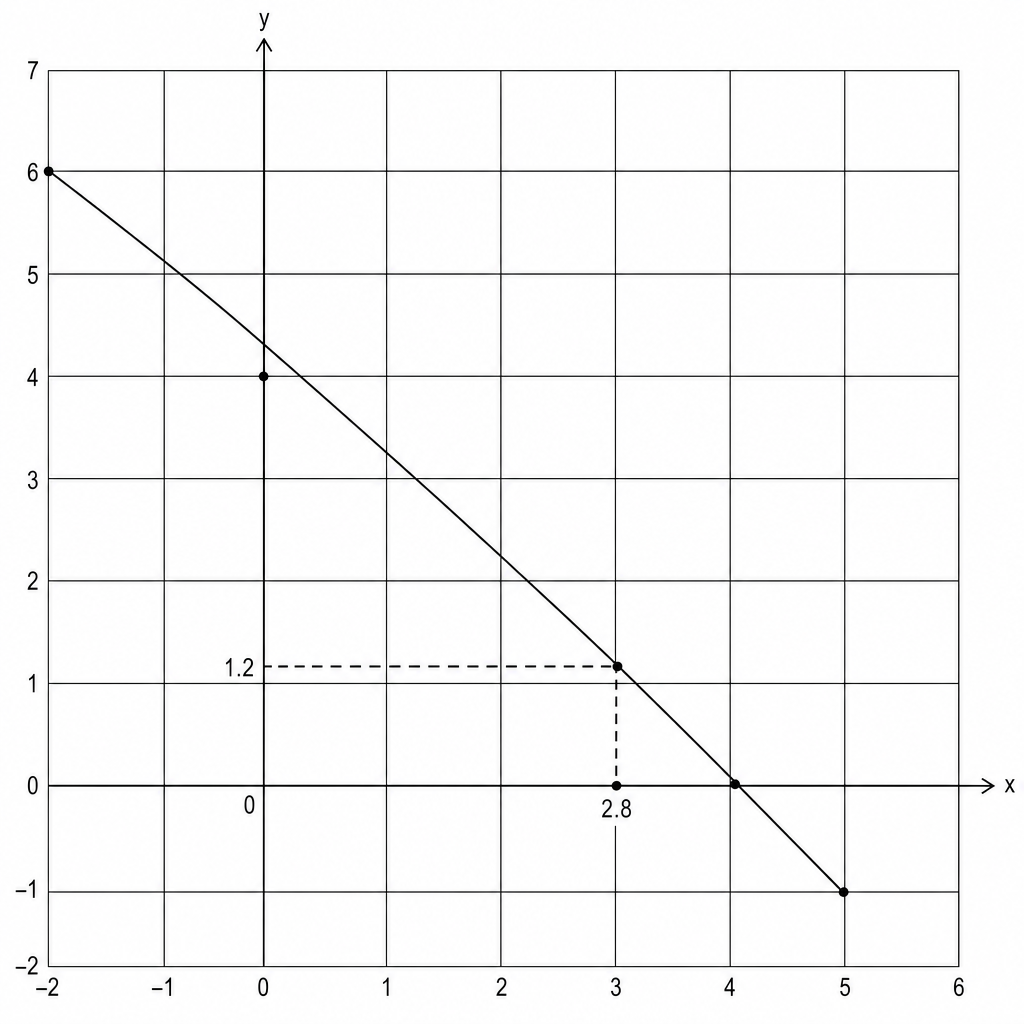 A coordinate grid with x and y axes.