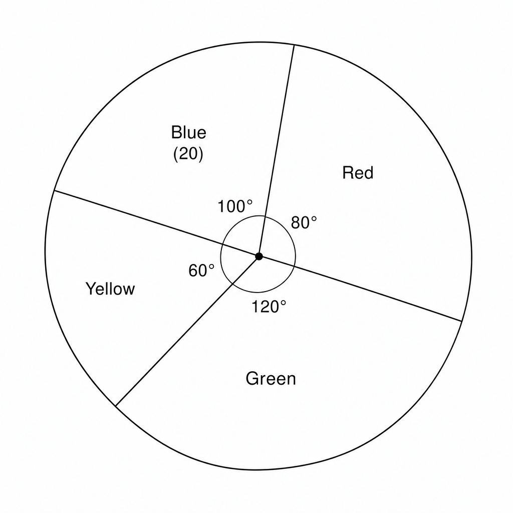 Pie chart showing favourite colors.